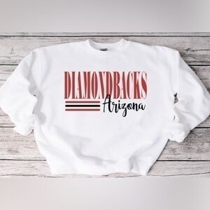Diamondbacks Striped Crewneck- white